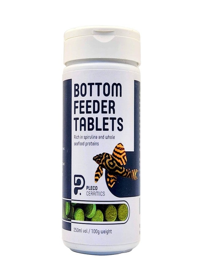 Plecoceramics أقراص Plecoceramics Bottom Feeder، غذاء عالمي لأسماك الزينة، والسلاحف، والأسماك الذهبية، وسمك السلور - رقائق بروتين سبيرولينا (100 غرام) - Image 1
